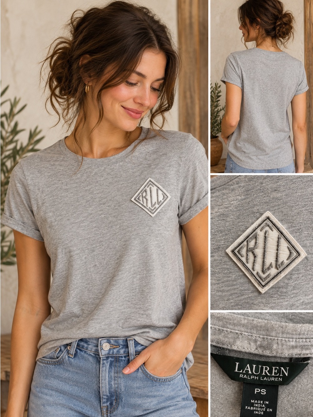 Ralph Lauren Gray Short Sleeve Logo Tee